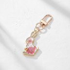 Assorted Pink Botanical Bag and Key Charm, Floral Resin Keychain, Nature Inspired Purse Charm, Gift for Her