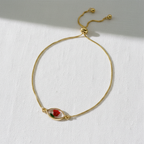 Star and Moon Botanical Slider Bracelet, Dried Flower Jewelry, Adjustable Celestial Nature Bracelet