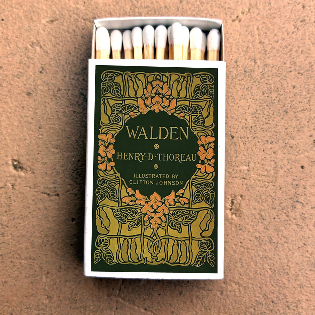 Walden Thoreau Matchbook, Classic Literature Collectible, Vintage Matchbook Cover, Henry David Thoreau Book Lover Gift, Candle & Incense Accessory