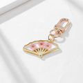 Assorted Pink Botanical Bag and Key Charm, Floral Resin Keychain, Nature Inspired Purse Charm, Gift for Her