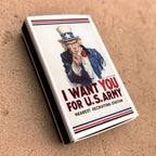 Uncle Sam Matchbox – “I Want You” Vintage Poster Matches, Patriotic Americana Gift
