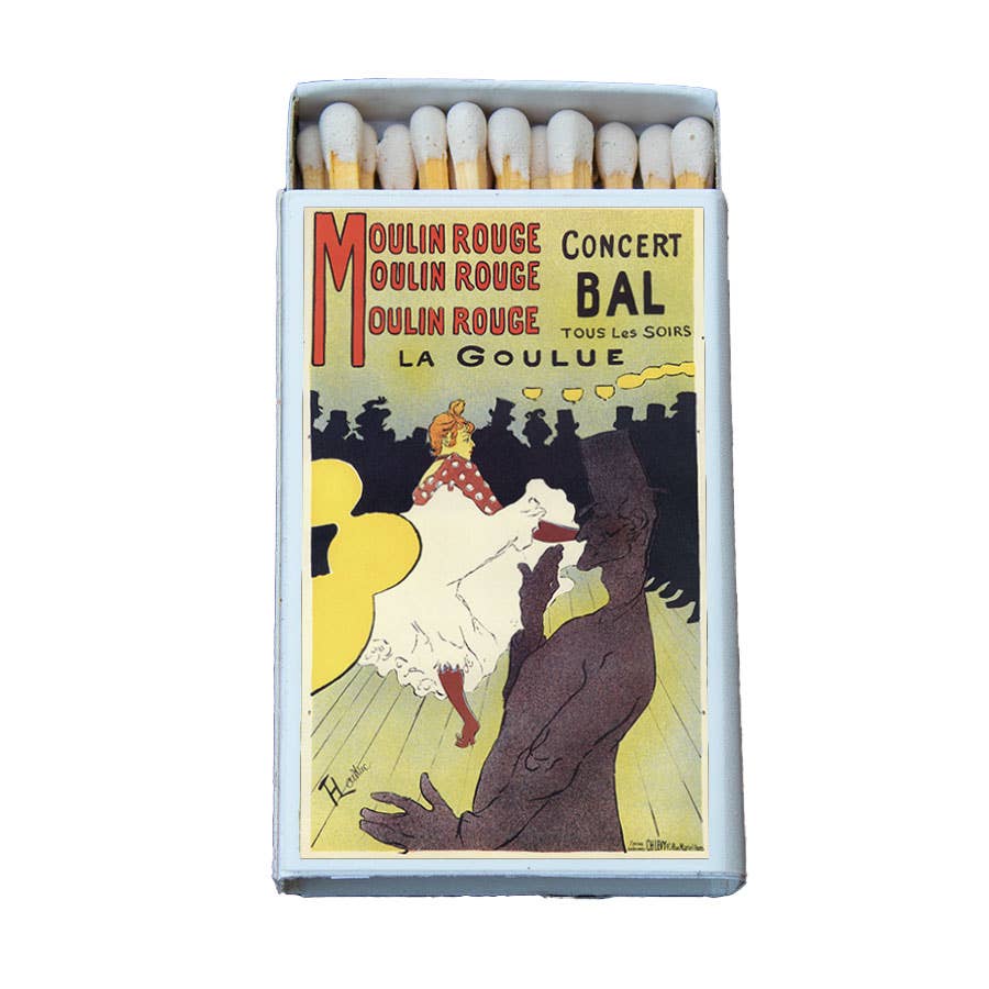 Moulin Rouge Toulouse-Lautrec Matchbox, Vintage Paris Art Decor, Candle Lighting Accessory