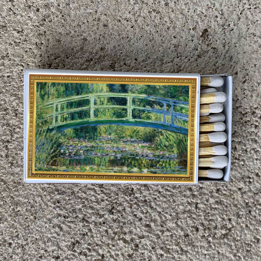 Monet Matchbook, Water Lily Pond Artwork, Vintage Art Collectible, Candle & Incense Accessory, Home Decor