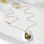 Teardrop Handmade Preserved Floral Specimen Pendant Necklace, Botanical Resin Jewelry, Gift for Her