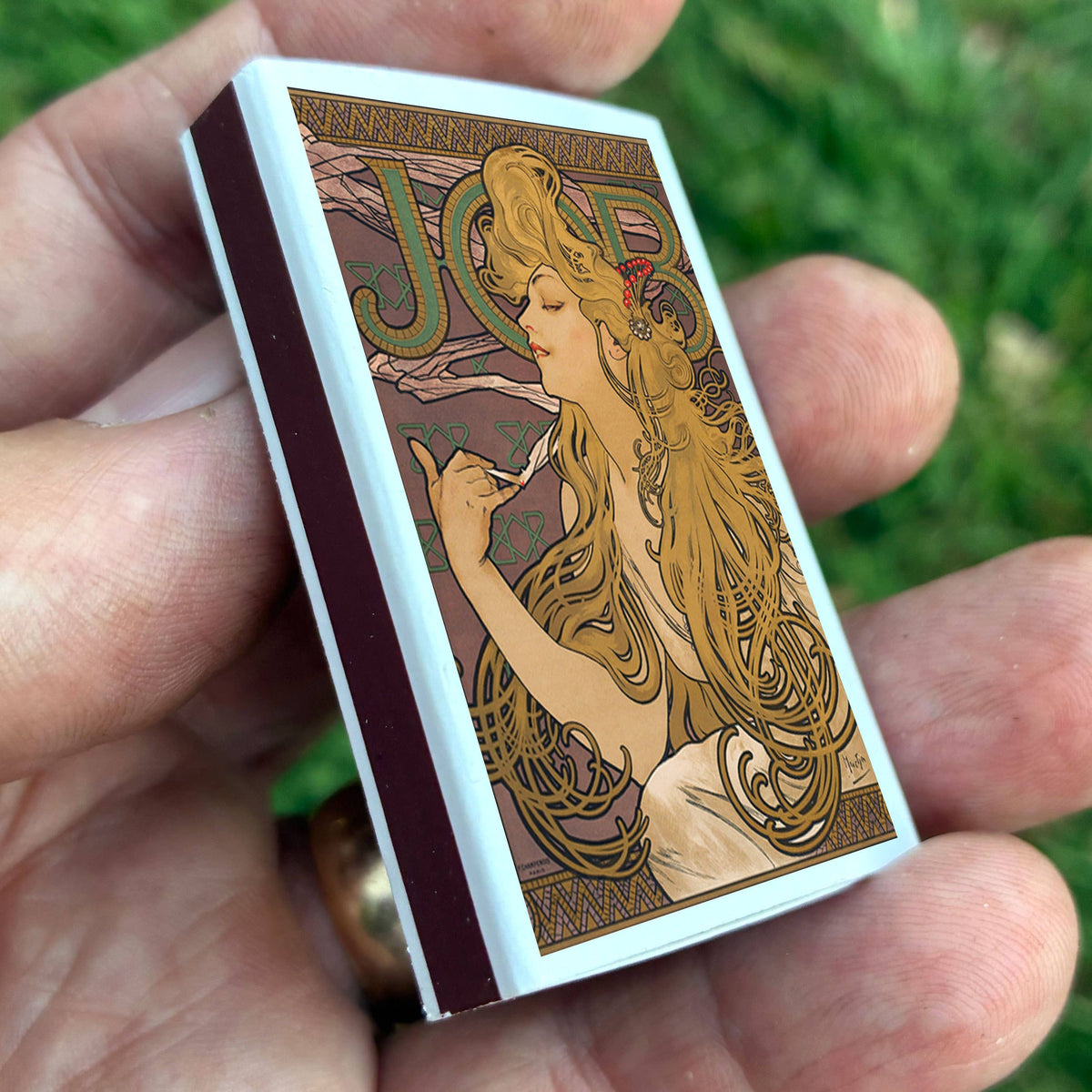 Mucha Job Matchbook, Art Nouveau Collectible, Vintage Matchbook Cover, Alphonse Mucha Art Decor, Candle & Incense Accessory, Art Lover Gift