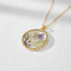 Colorful Preserved Daisy Pendant Necklace, Real Dried Flower Resin Jewelry, Botanical Nature Inspired Gift for Her