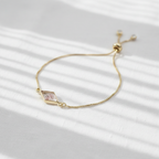 Pink Dried Flower Slider Bracelet, Geometric Botanical Jewelry, Preserved Floral Adjustable Bracelet