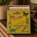 Michigan State Safety Matches | Illustrated State Matchbox | Great Lakes Gift | Candle Matches | Made in USA