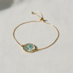 Dried Flower Disc Adjustable Slider Bracelet, Botanical Resin Jewelry, Nature Inspired Bracelet, Gift for Her