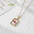 Real Dried Flower Frame Necklace, Adjustable Botanical Resin Pendant, Nature Inspired Gift for Her