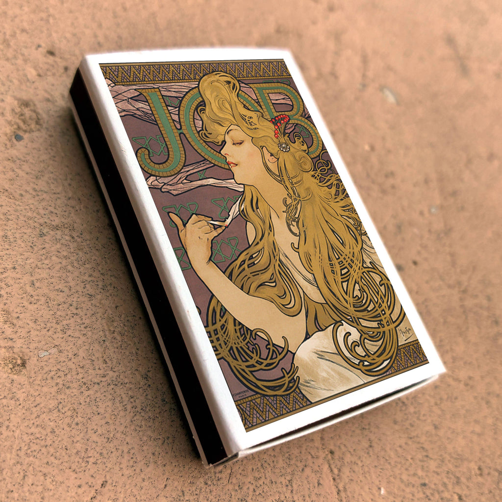 Mucha Job Matchbook, Art Nouveau Collectible, Vintage Matchbook Cover, Alphonse Mucha Art Decor, Candle & Incense Accessory, Art Lover Gift