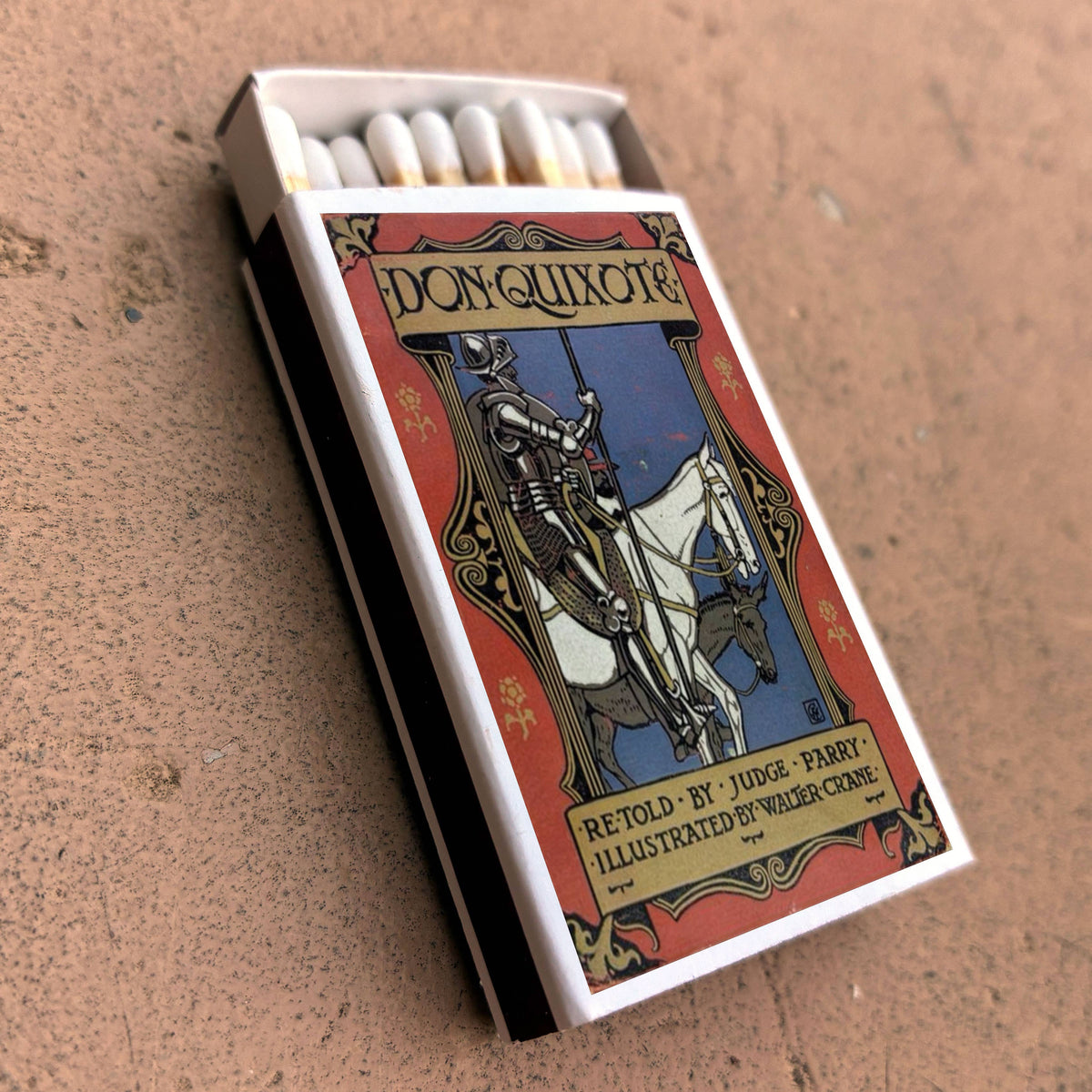 Don Quixote Matchbook, Vintage Literary Art Collectible, Reader Gift, Candle Lighting Accessory, Bookish Decor