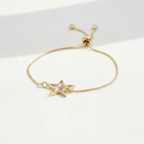 Pink Dried Flower Slider Bracelet, Geometric Botanical Jewelry, Preserved Floral Adjustable Bracelet