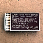 Walden Thoreau Matchbook Cover, Nature Writing Collectible, Vintage Literary Ephemera, Reader Gift