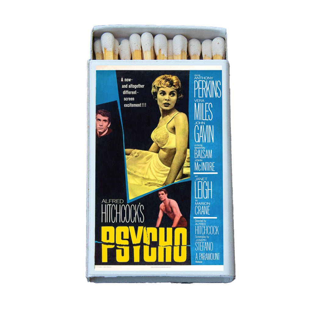 Psycho Movie Matchbox – Classic Horror Matches, Alfred Hitchcock Film Gift, Retro Cinema Décor