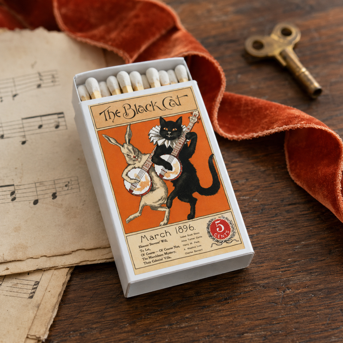 Black Cat Magazine Matchbook, Vintage Pulp Magazine Collectible, Retro Matchbook Cover, Cat Lover Decor, Candle Lighting Accessory, Ephemera Gift