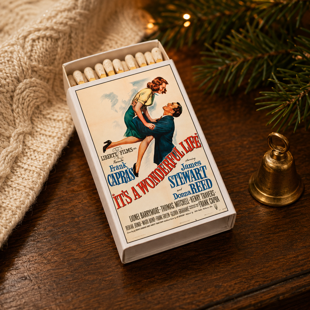 Vintage Christmas Movie Matchbook, Classic Holiday Film Art, Nostalgic Home Decor, Retro Ephemera