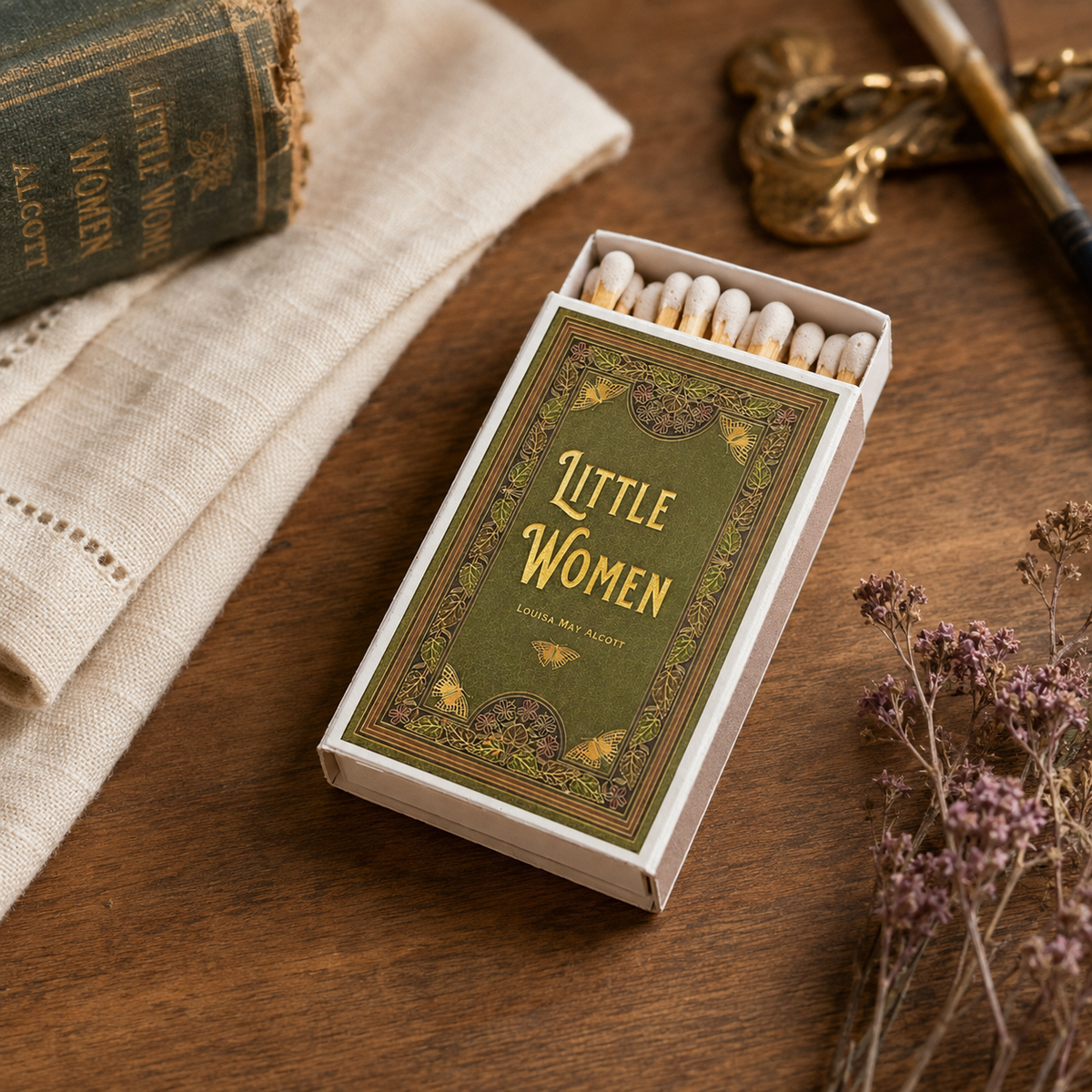Little Women Louisa May Alcott Matchbook, Classic Literature Collectible (20-23 Matches)
