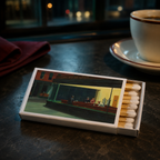 Nighthawks Hopper Matchbook, Edward Hopper Art Collectible, Vintage Matchbook Cover, American Realism Home Decor, Candle Lighting Accessory