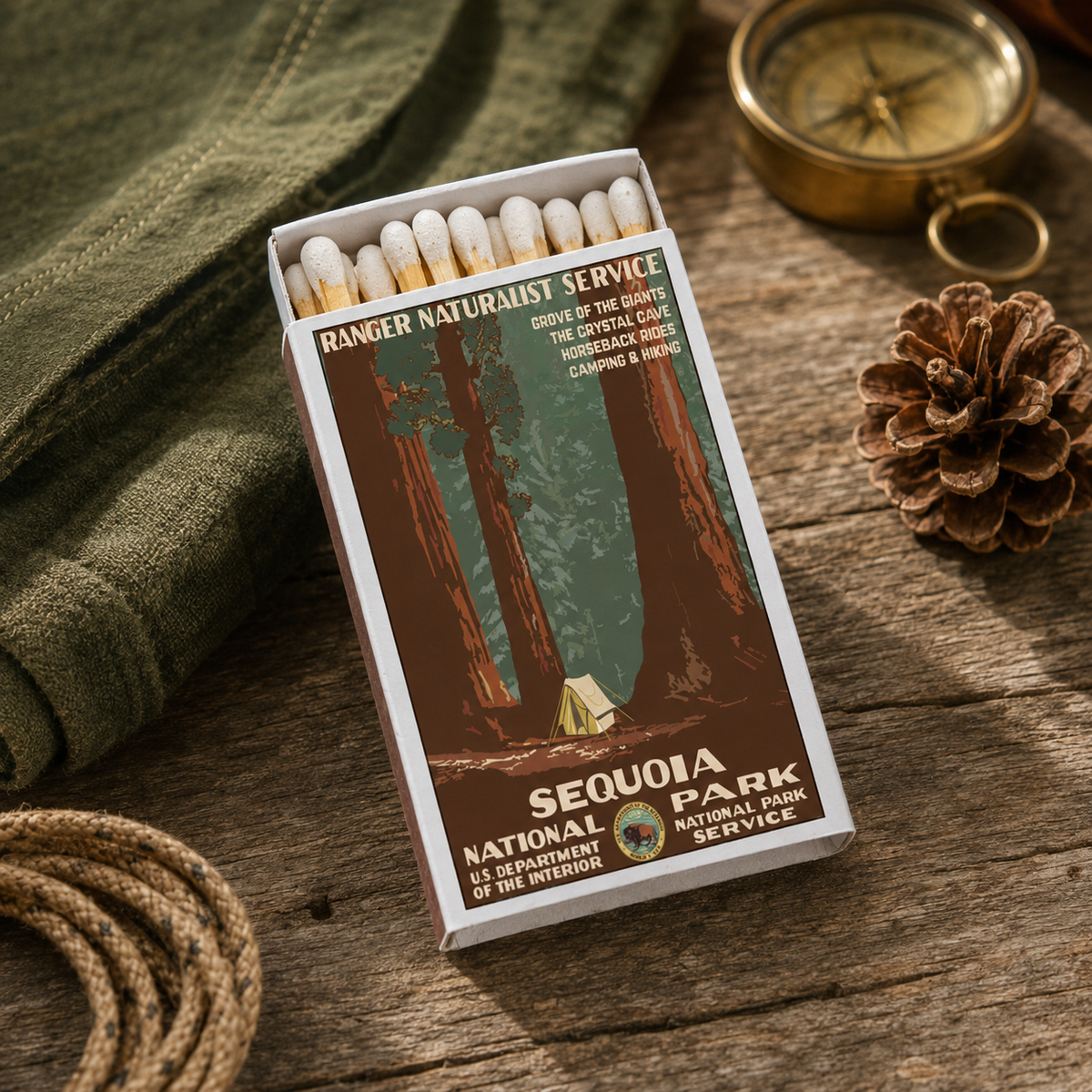 Sequoia National Park Matchbook, Vintage Travel Poster, Nature Lover Gift