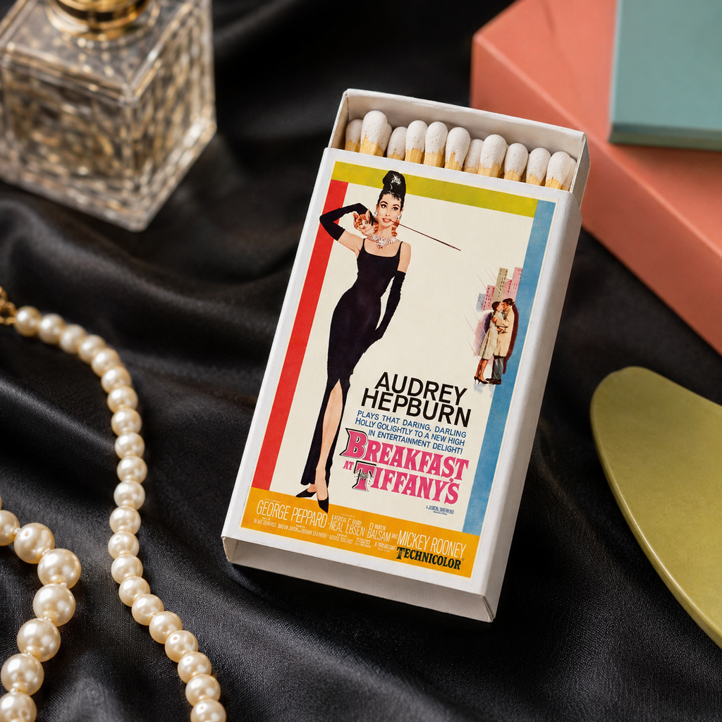 Breakfast at Tiffany's Matchbook, Audrey Hepburn Poster, Hollywood Memorabilia (20-23 Matches)