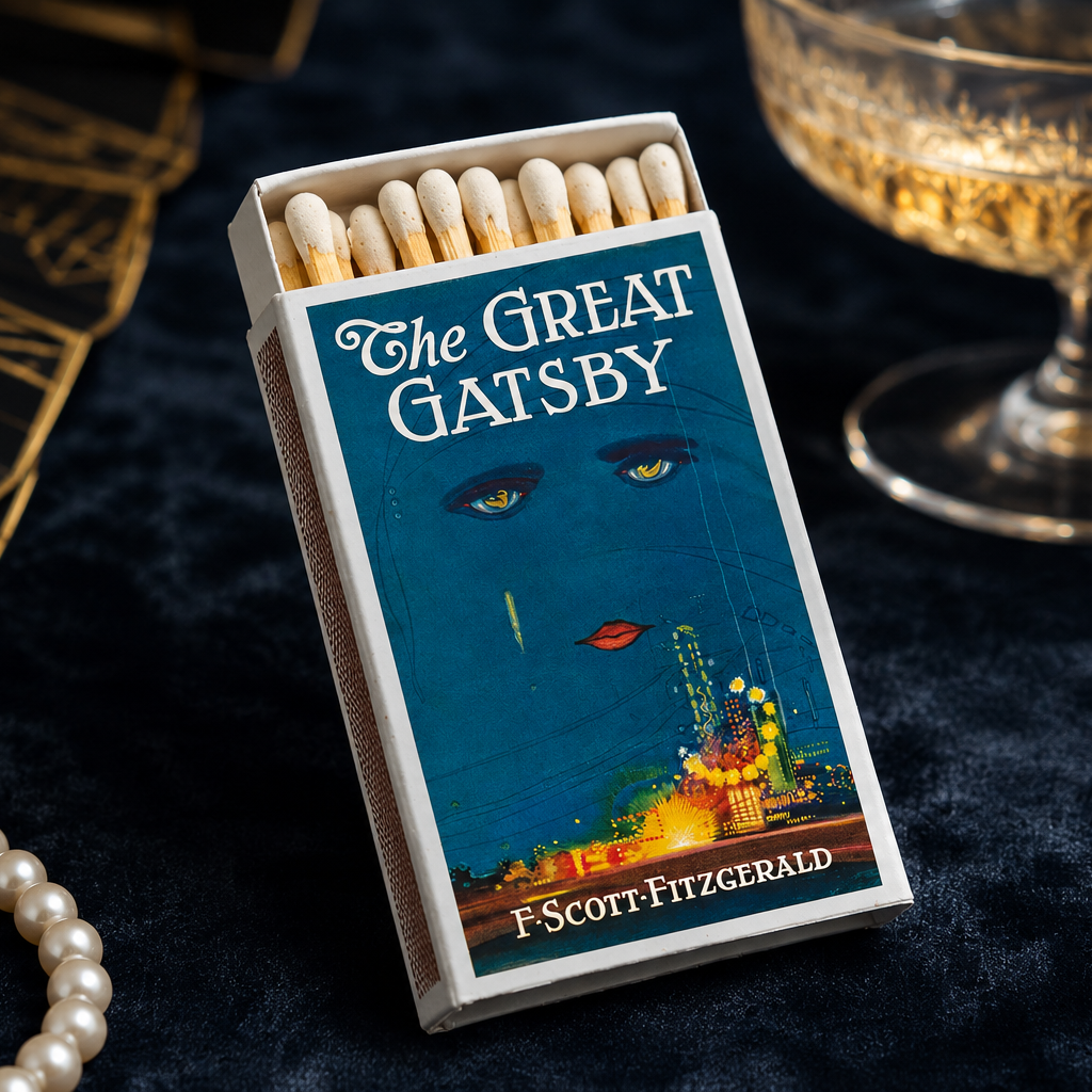 The Great Gatsby Matchbox – F. Scott Fitzgerald Literary Matches, Book Lover Gift