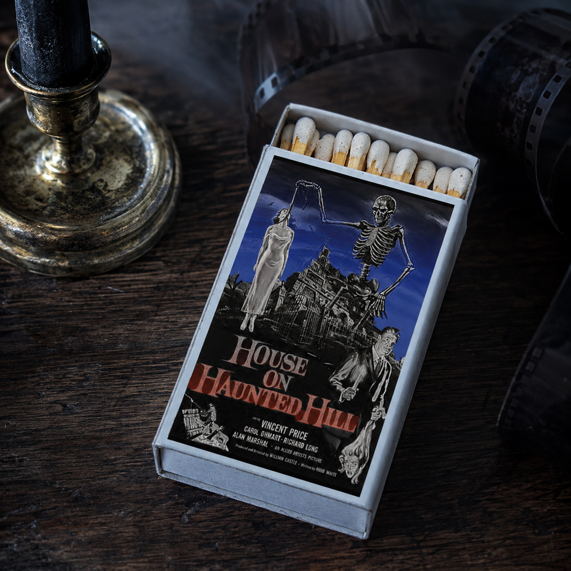 House on Haunted Hill Matchbox – Classic Horror Movie Matches, Haunted House Décor
