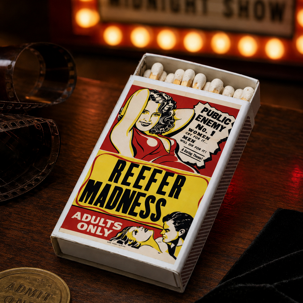 Reefer Madness Matchbook, Vintage Film Collectible, Retro Cinema Memorabilia (Candle Accessory)