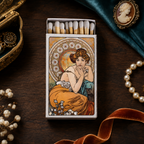 Mucha Topaz Matchbook, Art Nouveau Collectible, Vintage Matchbook Cover, Alphonse Mucha Art Decor, Candle & Incense Accessory, Art Lover Gift