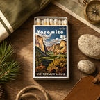 Yosemite Travel Poster Matchbook, Vintage National Park Collectible, Retro Matchbook Cover, Nature Lover Gift, Candle Lighting Accessory