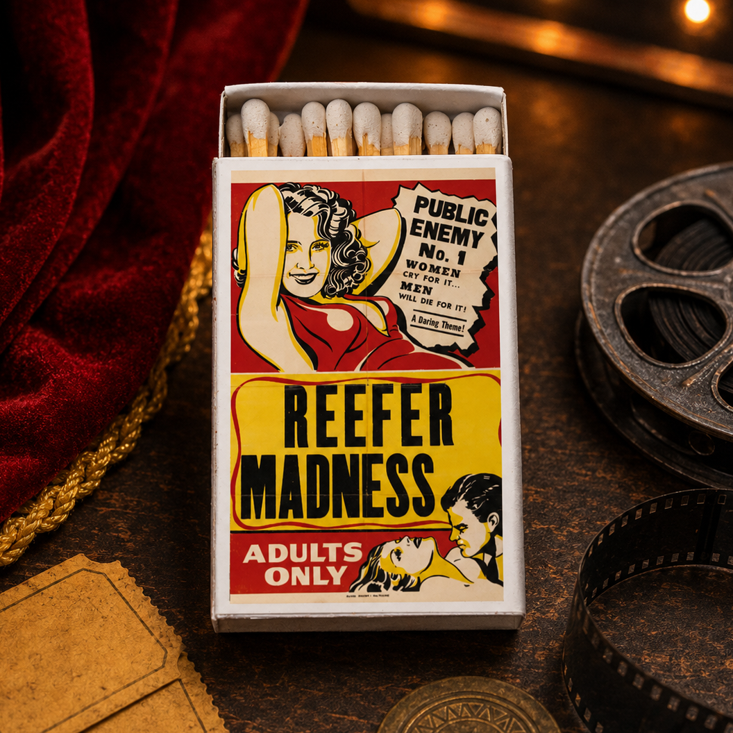 Reefer Madness Matchbook, Vintage Film Collectible, Retro Cinema Memorabilia (Candle Accessory)