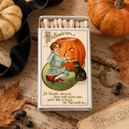 Halloween Black Cat Matchbook, Vintage Cat Collectible, Retro Matchbook Cover, Spooky Halloween Decor, Candle Lighting Accessory, Cat Lover Gift