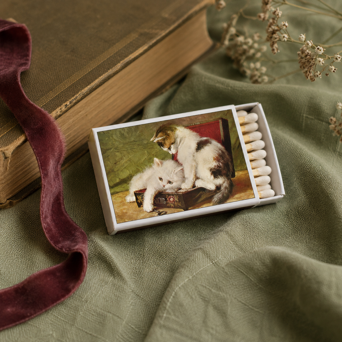 Kittens Matchbook, Vintage Cat Collectible, Retro Matchbook Cover, Cat Lover Gift, Candle & Incense Accessory, Feline Home Decor