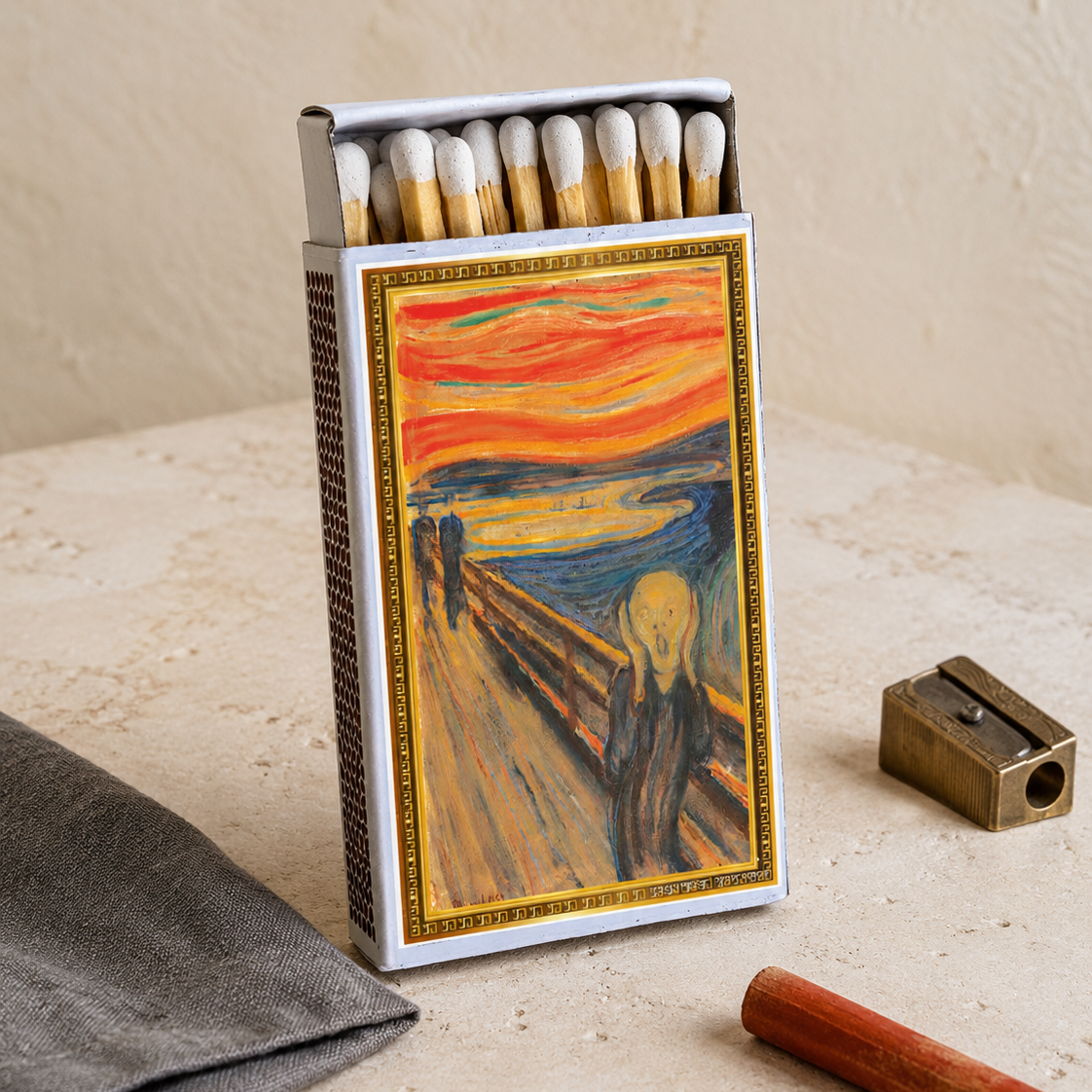 The Scream Matchbook, Edvard Munch Art Collectible, Vintage Matchbook Cover, Expressionist Home Decor, Art Lover Gift