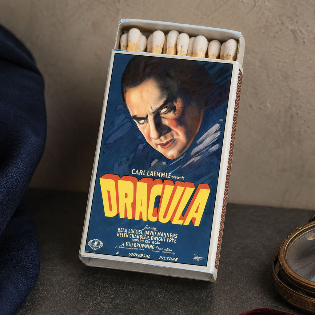 Classic Horror Dracula Matchbook, Vintage Movie Poster Art, Retro Film Decor, Candle Lover Gift