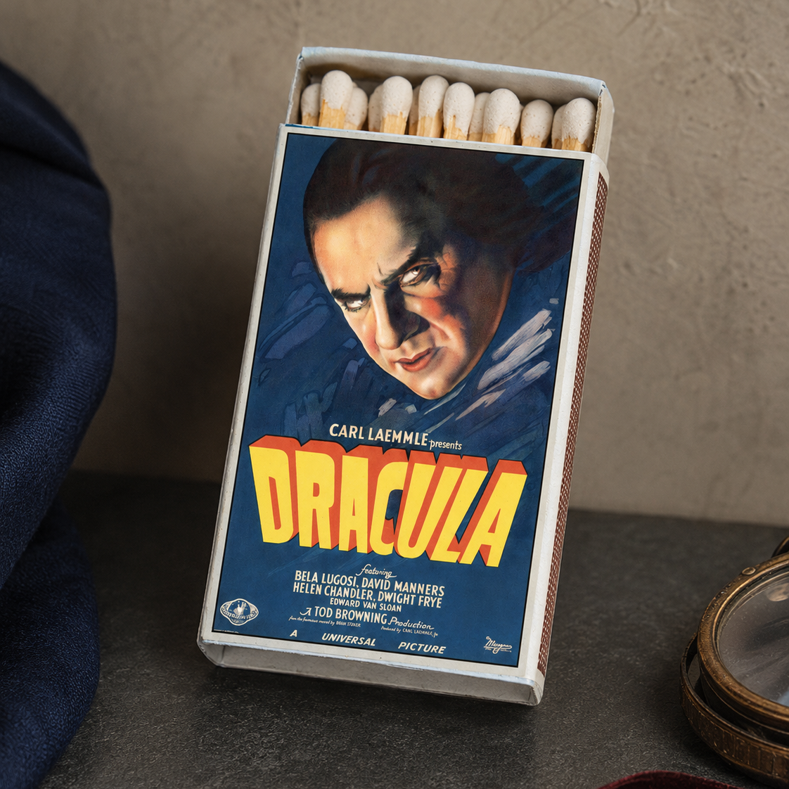 Classic Horror Dracula Matchbook, Vintage Movie Poster Art, Retro Film Decor, Candle Lover Gift