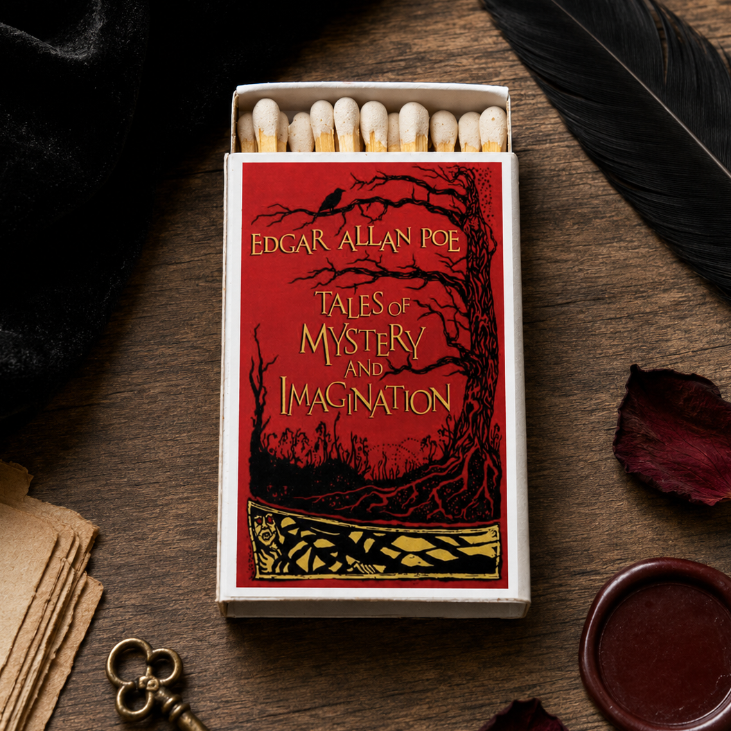 Edgar Allan Poe Matchbox – Tales of Mystery and Imagination, Gothic Literary Gift