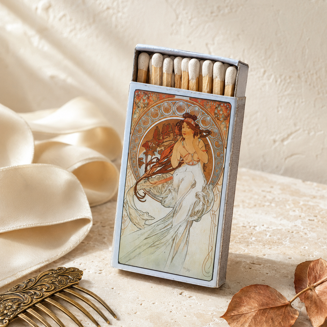 Mucha Art Matchbook, Music Print Collectible, Vintage Matchbook Cover, Art Nouveau Home Decor