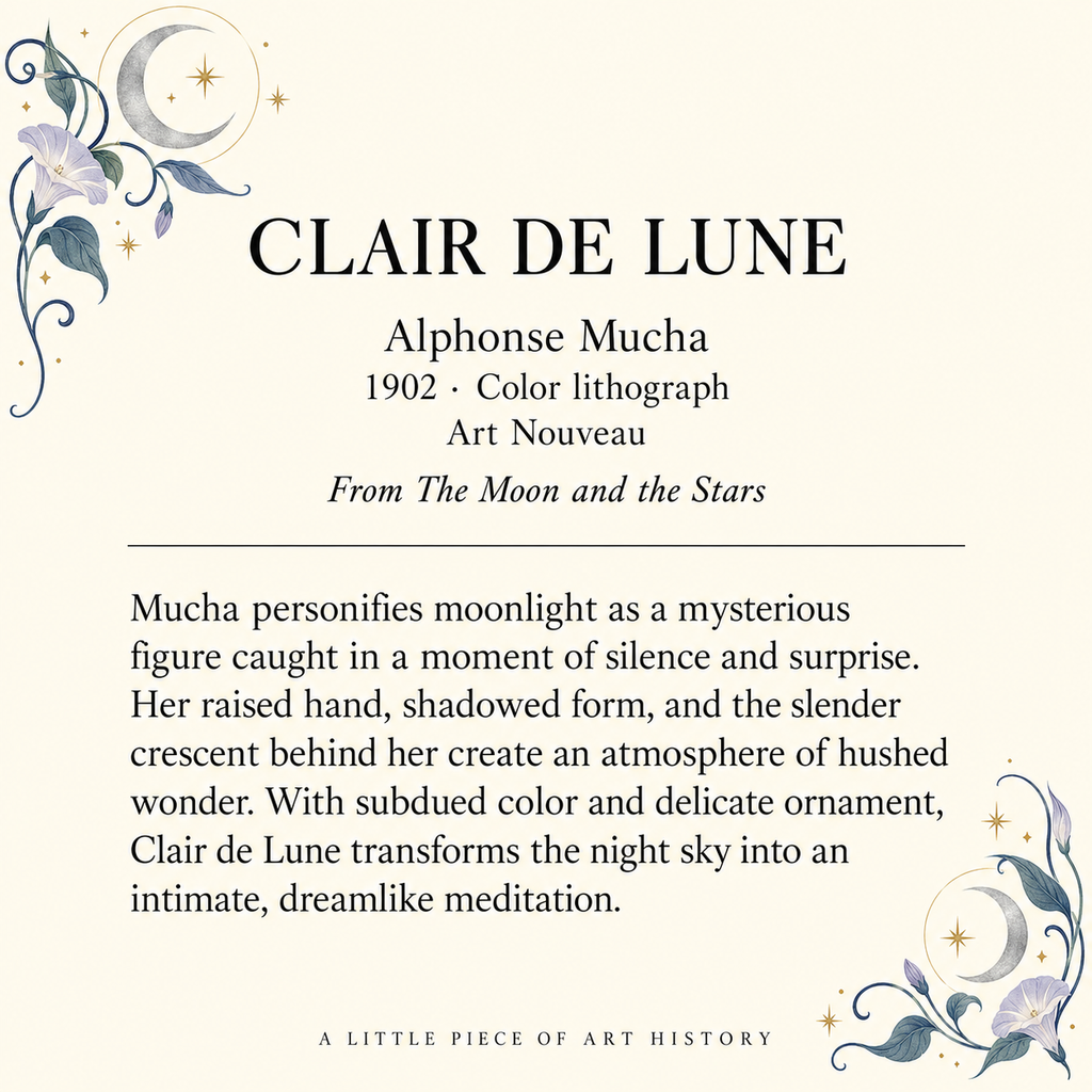 Alphonse Mucha Clair de Lune Matchbox – Art Nouveau Matches, Vintage Art Lover Gift