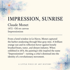 Monet Impression, Sunrise Matchbox – Impressionist Art Matches, Museum Lover Gift