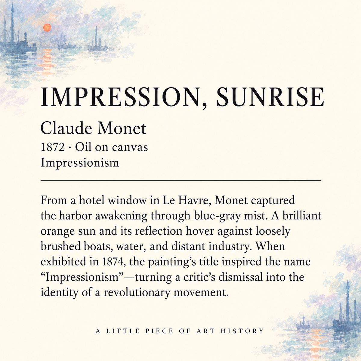 Monet Impression, Sunrise Matchbox – Impressionist Art Matches, Museum Lover Gift