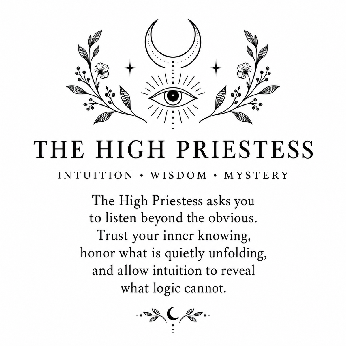 High Priestess Tarot Matchbook, Mystical Spiritual Home Decor Accessory