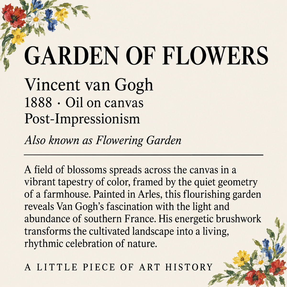Van Gogh Floral Matchbook, Vintage Art Matchbook Cover, Flower Garden Decor, Collectible Artwork
