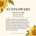 Van Gogh Sunflowers Matchbook, Impressionist Art Collectible, Candle Accessory (20-23 Matches)