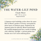 Monet Matchbook, Water Lily Pond Artwork, Vintage Art Collectible, Candle & Incense Accessory, Home Decor