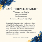 Van Gogh Café Terrace at Night Matchbook, Vintage Art Collectible, Home Decor for Candles, Art Lover Gift