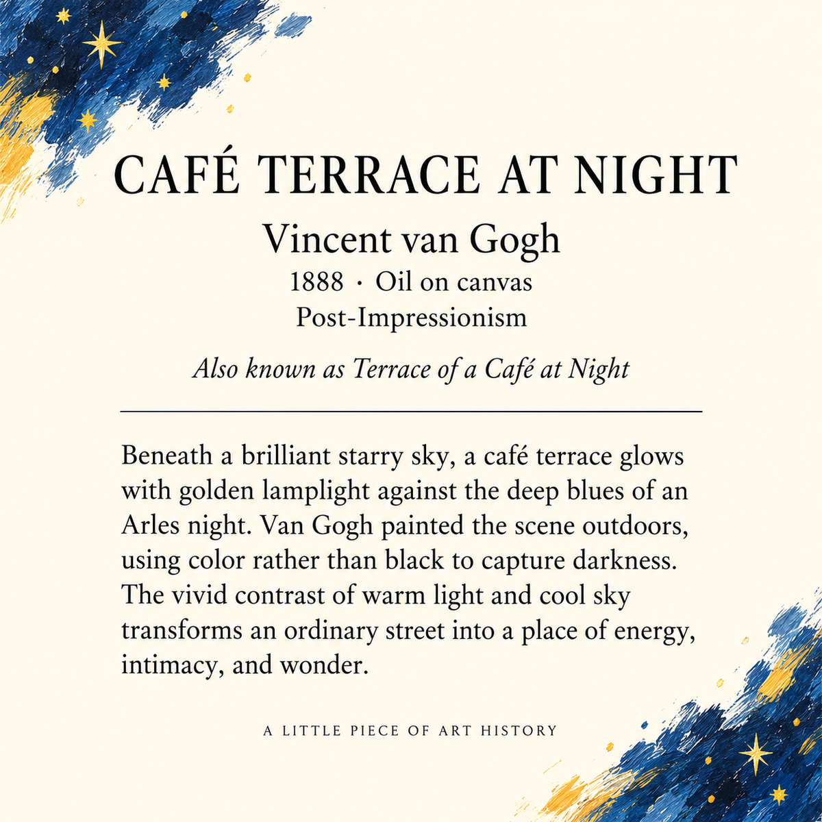 Van Gogh Café Terrace at Night Matchbook, Vintage Art Collectible, Home Decor for Candles, Art Lover Gift