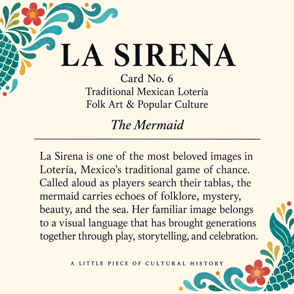 Lotería Sirena Matchbook, Mexican Folk Art Collectible, Vintage Matchbook Cover, Mermaid Home Decor, Candle & Incense Accessory, Unique Gift