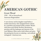 American Gothic Matchbook Cover, Grant Wood Painting Collectible, Vintage Art Decor, Home Decor for Candles