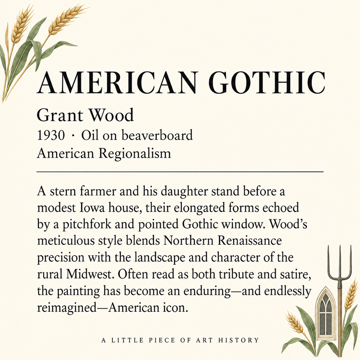 American Gothic Matchbook Cover, Grant Wood Painting Collectible, Vintage Art Decor, Home Decor for Candles
